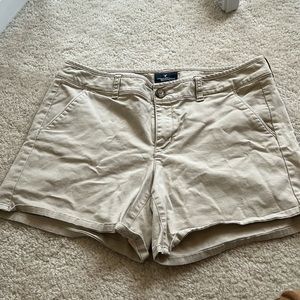 American Eagle midi stretch khaki shorts